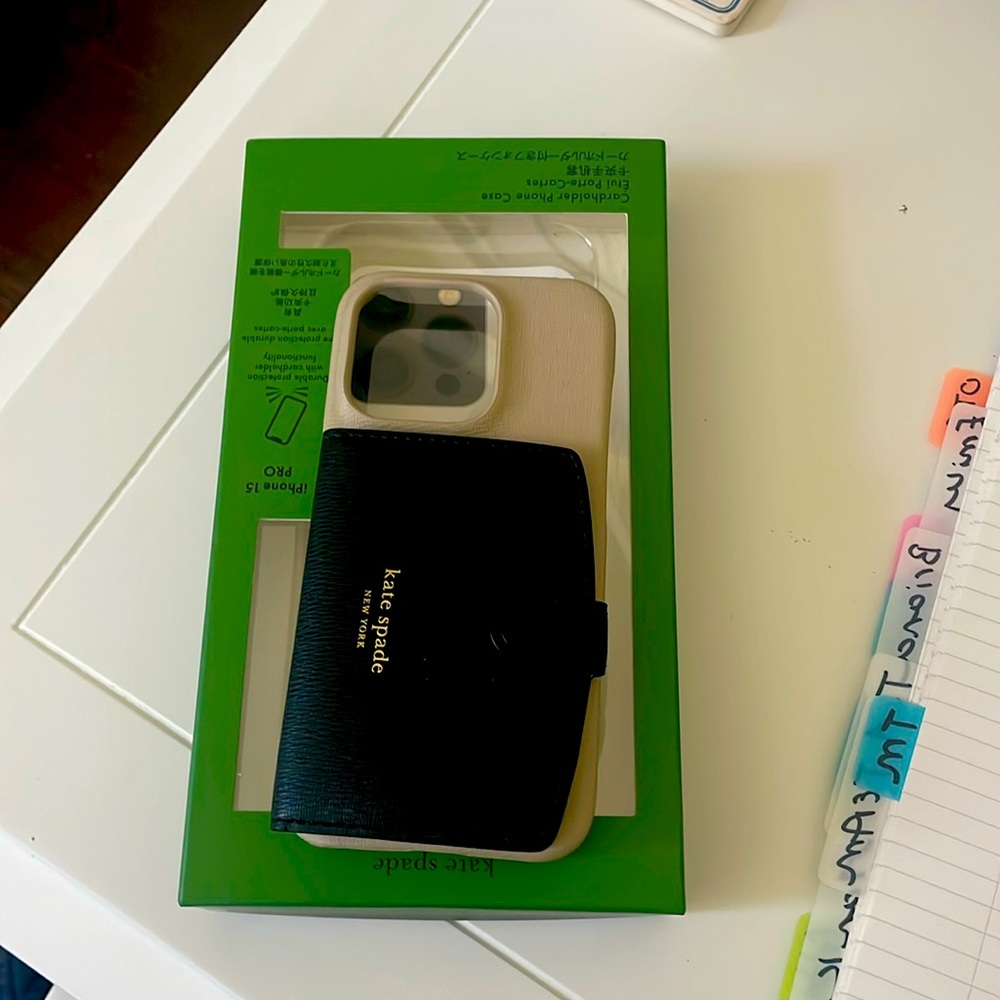 Kate Spade iPhone 15 Pro case with wallet